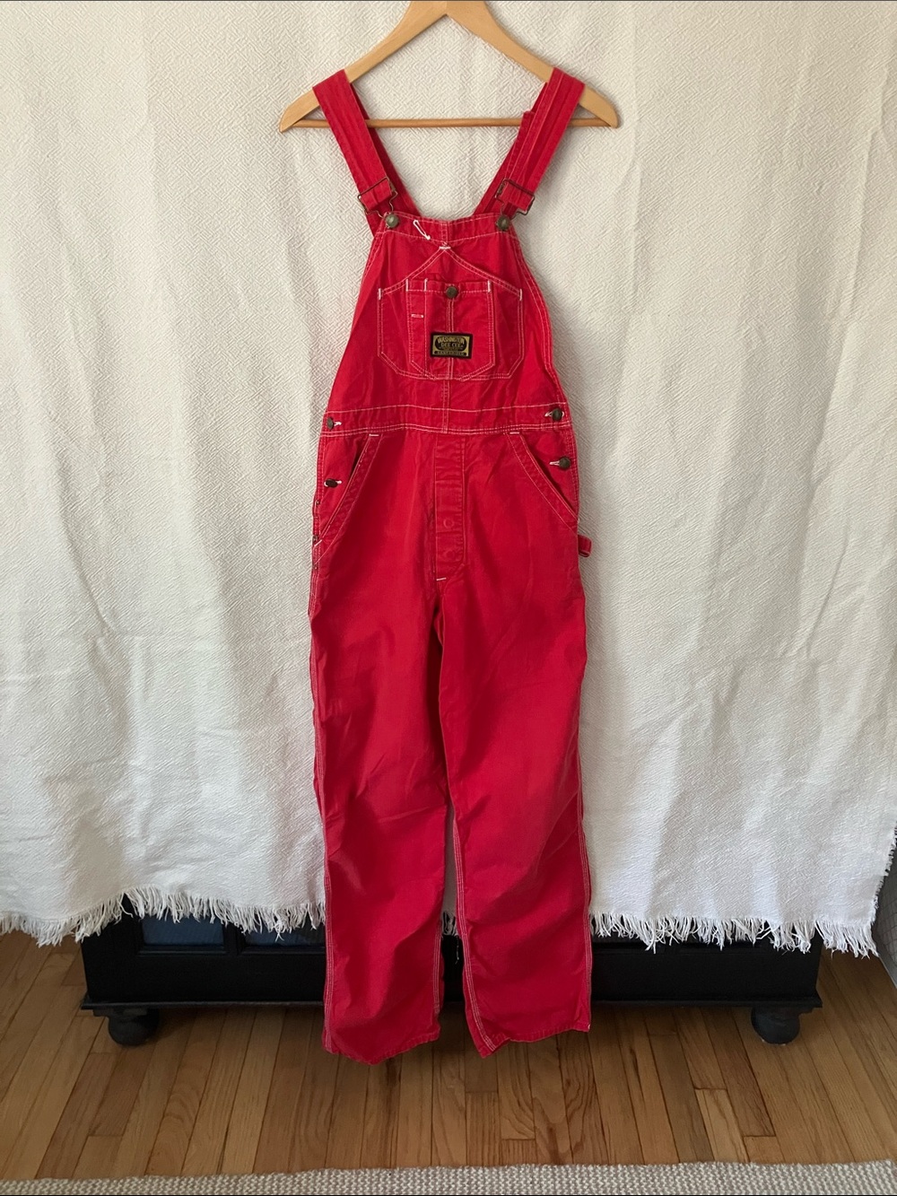 Vintage Red Cotton Washington Dee Cee Overalls